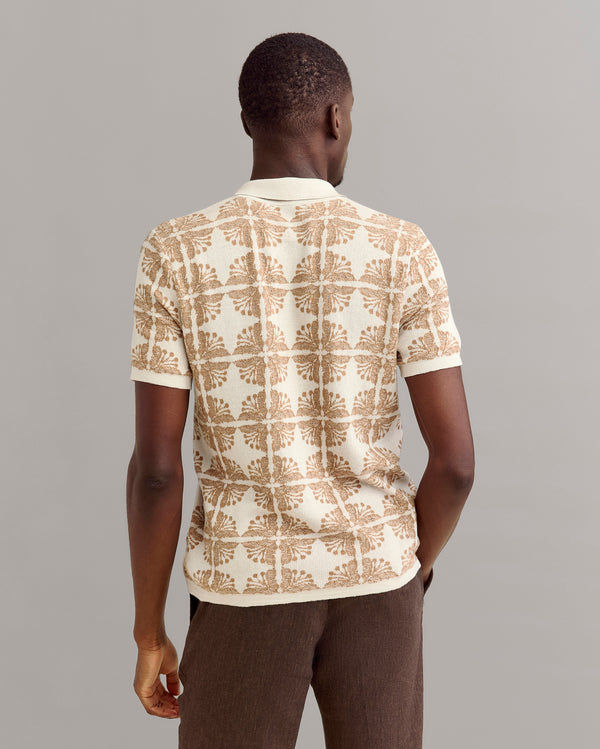 Billy Reid Tile Jacquard Sweater Polo