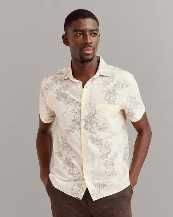 Billy Reid Watercolor Lily Jacquard Treme Shirt