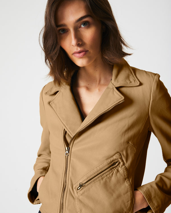 Billy Reid Classic Moto Leather Jacket - Soft Washed Lambskin With Antique Brass Details – Billy Reid