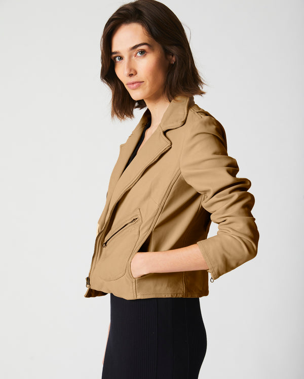 Billy Reid Classic Moto Leather Jacket - Soft Washed Lambskin With Antique Brass Details – Billy Reid