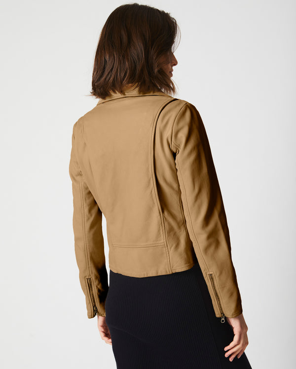 Billy Reid Classic Moto Leather Jacket - Soft Washed Lambskin With Antique Brass Details – Billy Reid