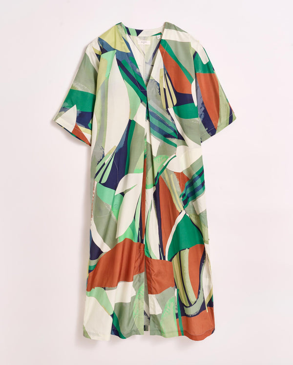 billy reid Collage Tropical Silk V-Pleat Maxi Dress – Billy Reid