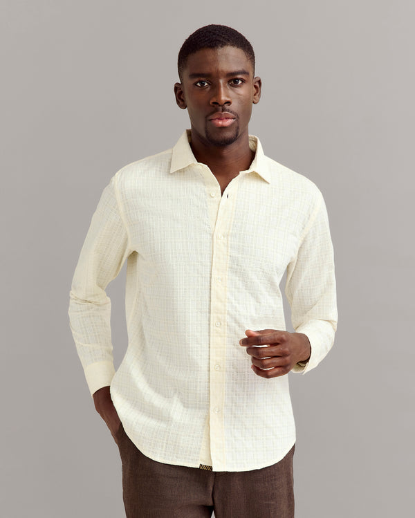 Billy Reid Grid Dobby Cotton Shirt With Classic Pattern