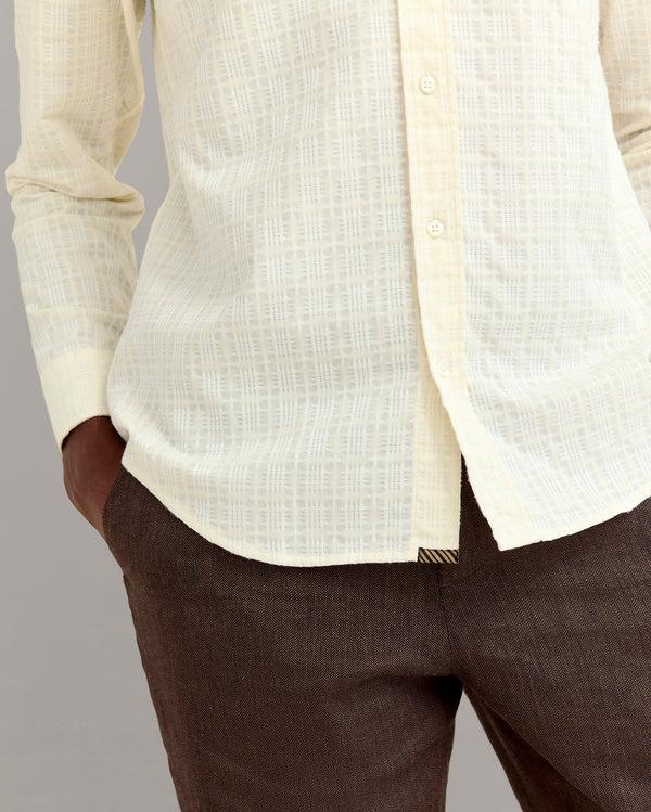 Billy Reid Grid Dobby Cotton Shirt With Classic Pattern