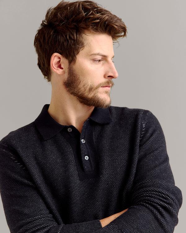 Billy Reid Long Sleeve Geo Float Jacquard Polo – Billy Reid