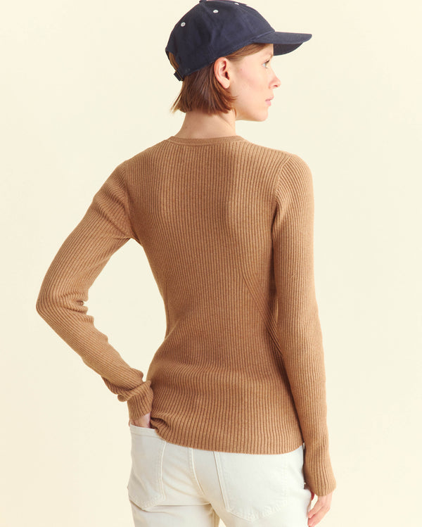 Billy Reid Long Sleeve Rib Crew With Contour Details