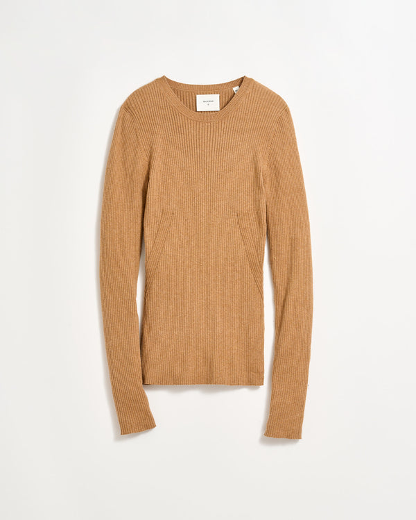 billy reid Long Sleeve Rib Crew with Contour Details