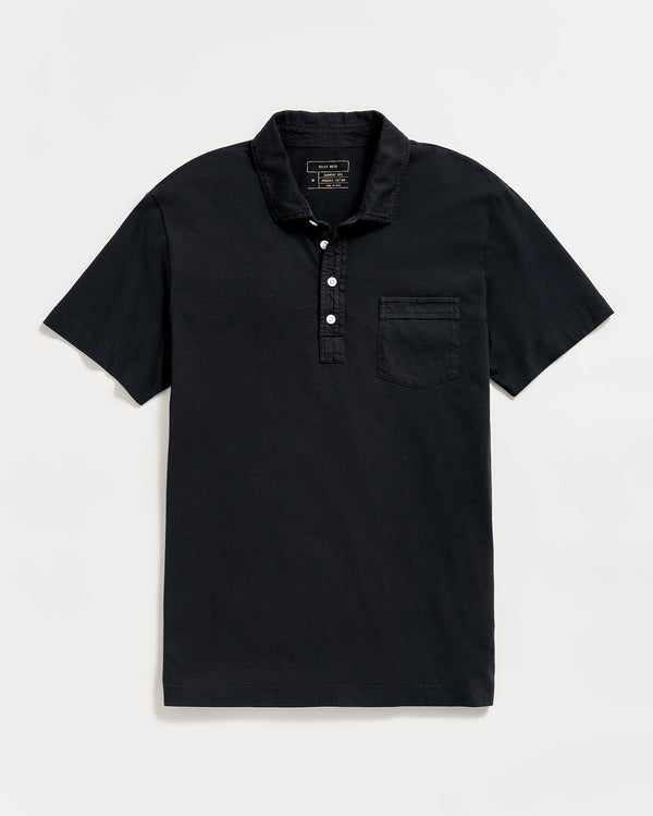 billy reid Men's Pensacola Short Sleeve Polo - Classic Fit Organic Cotton. Shown in Black Available in Other Colors. – Billy Reid