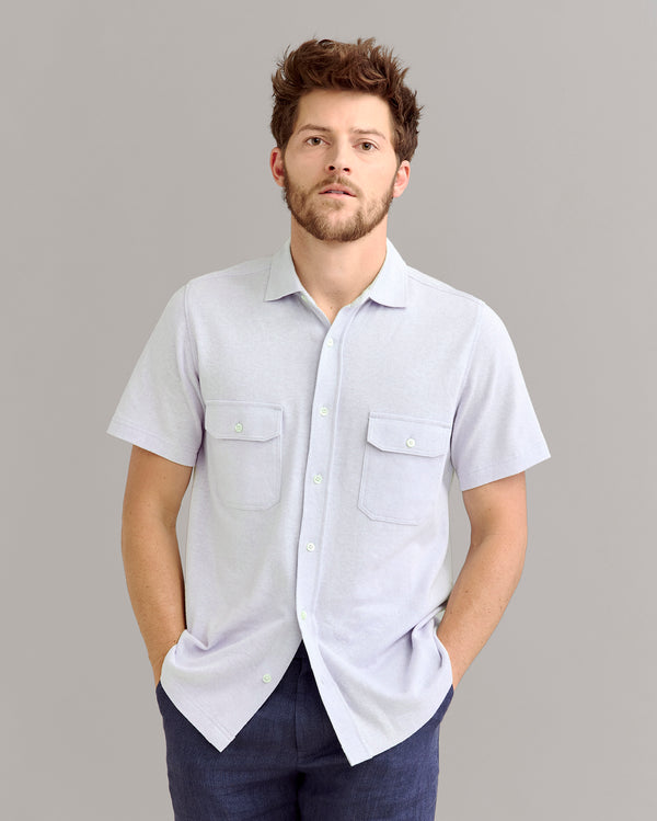 Billy Reid Men's Short Sleeve Hemp Cotton Knit Shirt By Billy Reid - Soft & Stylish