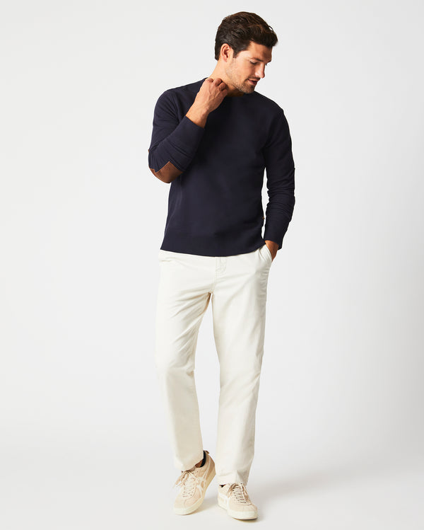 Billy Reid Men's Slim Fit Dover Sweatshirt With Distressed Leather Elbow Patches – Billy Reid