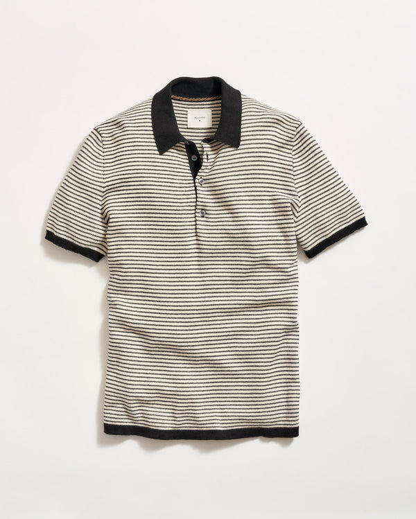 billy reid Men's Stripe Sweater Polo by Billy Reid - Luxurious Cotton Slim Fit