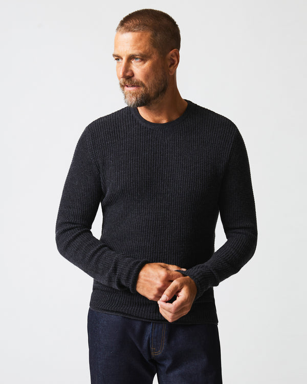 Billy Reid Mini Waffle Crew - Ultra-Soft Cotton-Cashmere Sweater – Billy Reid