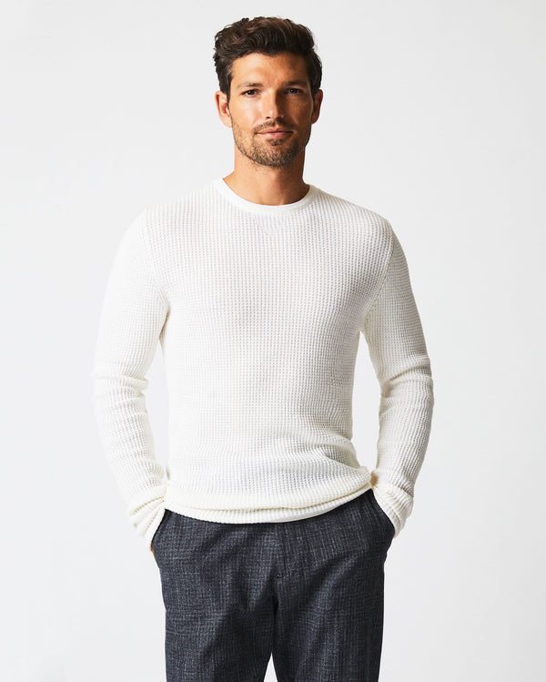 Billy Reid Mini Waffle Crew - Ultra-Soft Cotton-Cashmere Sweater – Billy Reid