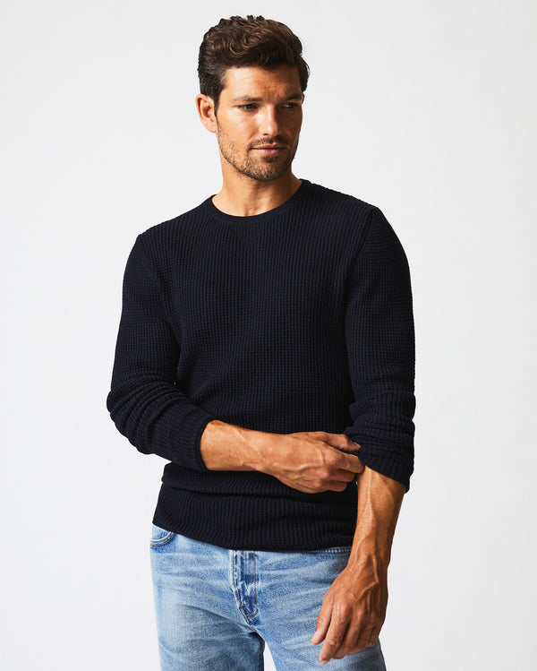 Billy Reid Mini Waffle Crew - Ultra-Soft Cotton-Cashmere Sweater – Billy Reid