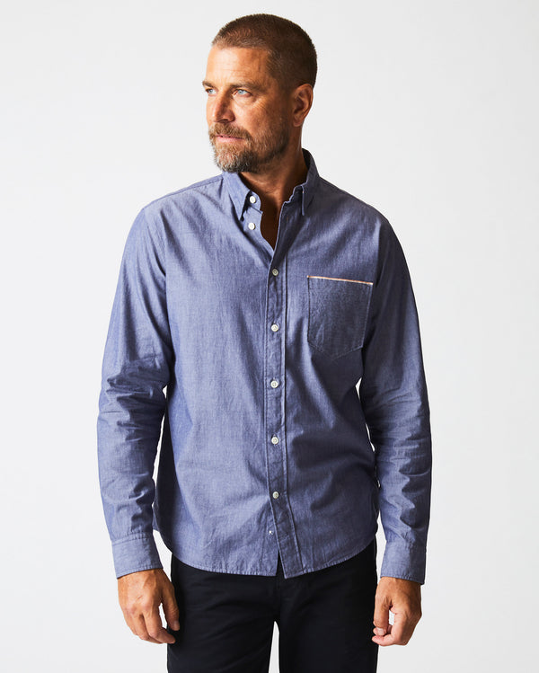 Billy Reid MSL 1-Pocket Shirt - Ultra-Soft Cotton Hidden Button-Down Collar – Billy Reid