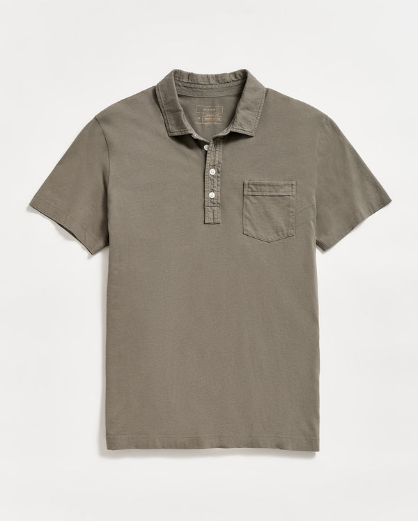 billy reid Pensacola Men's Short Sleeve Polo - Classic Fit Organic Cotton. Shown in Washed Grey- Available in More Colors. – Billy Reid