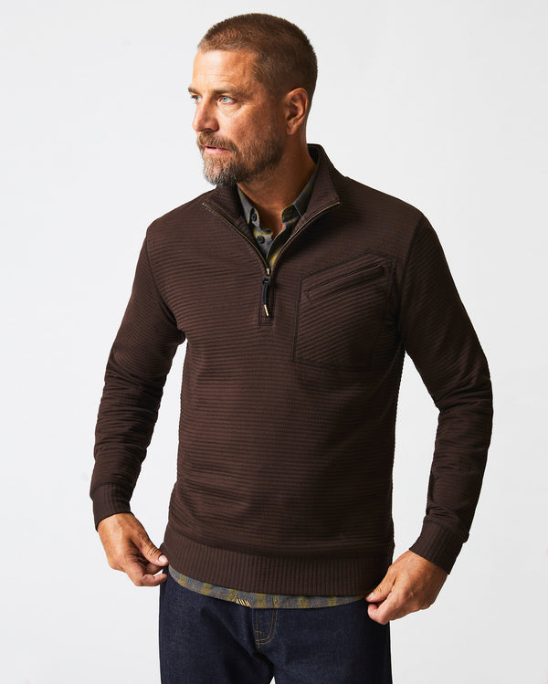 Billy Reid Quilted Half Zip Lightweight Transitional Layer