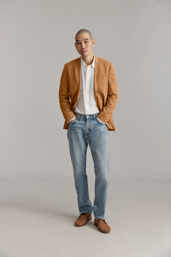 Billy Reid Seersucker Archie Jacket In British Khaki