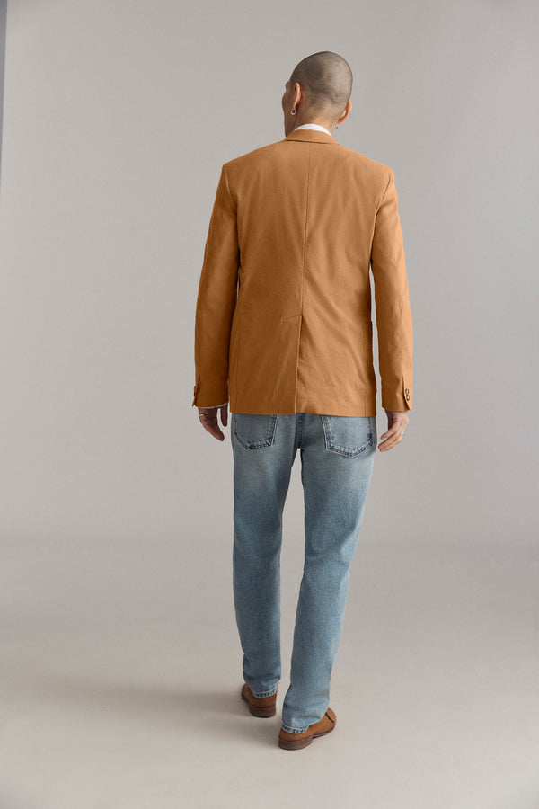 Billy Reid Seersucker Archie Jacket In British Khaki