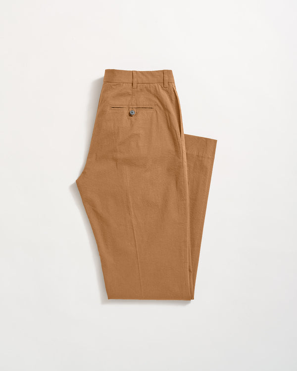Billy Reid Seersucker Double Pleated Trousers British Khaki
