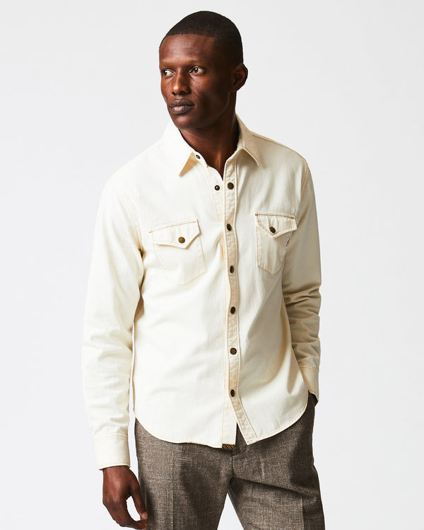 Billy Reid Shoals Twill Shirt - Organic Cotton Antique Brass Snaps – Billy Reid
