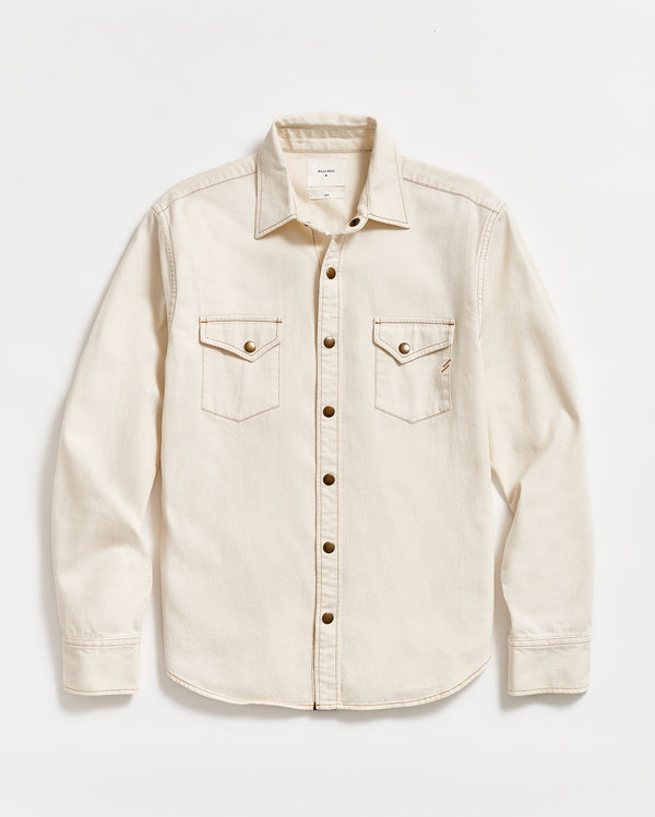 billy reid Shoals Twill Shirt - Organic Cotton Antique Brass Snaps – Billy Reid