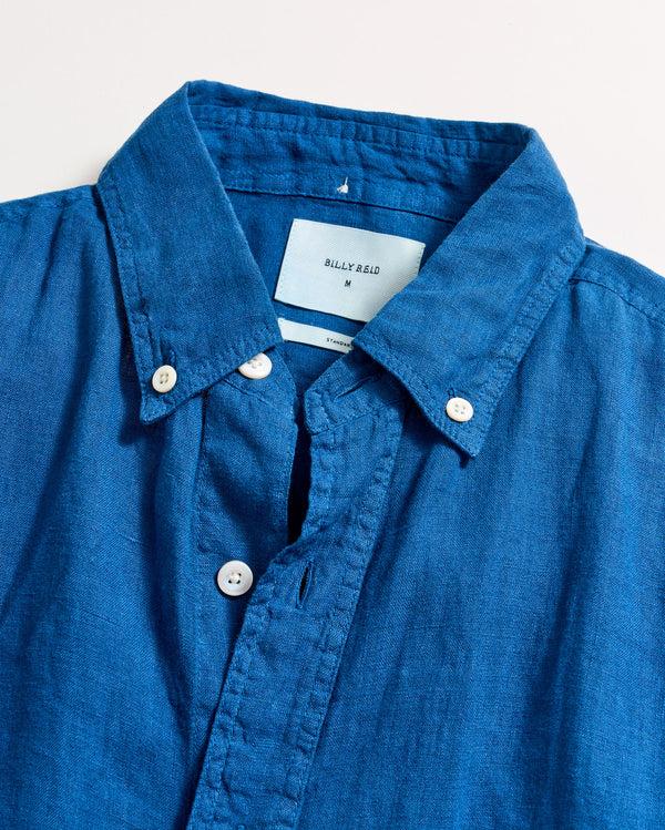 Billy Reid Short Sleeve Linen Tuscumbia Shirt Button Down