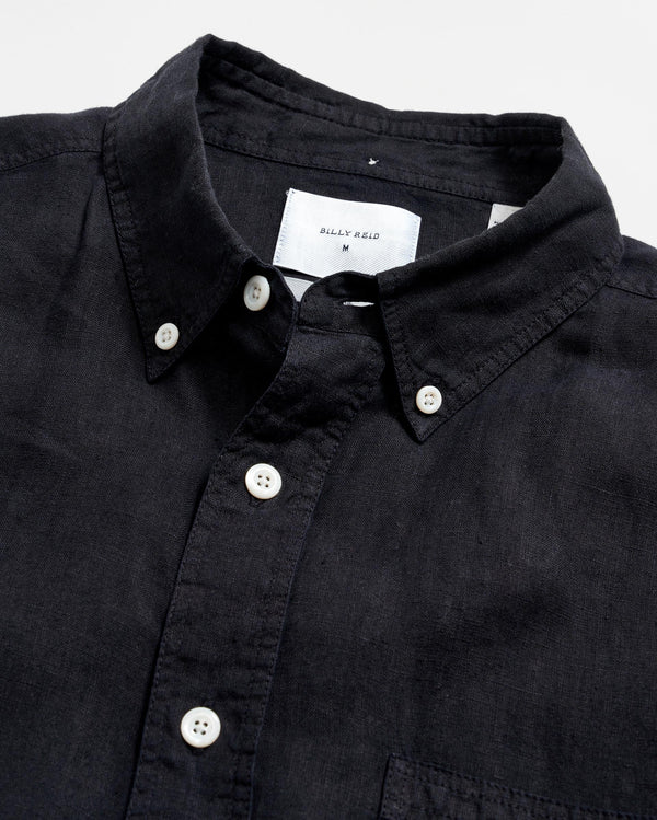 Billy Reid Short Sleeve Linen Tuscumbia Shirt Button Down