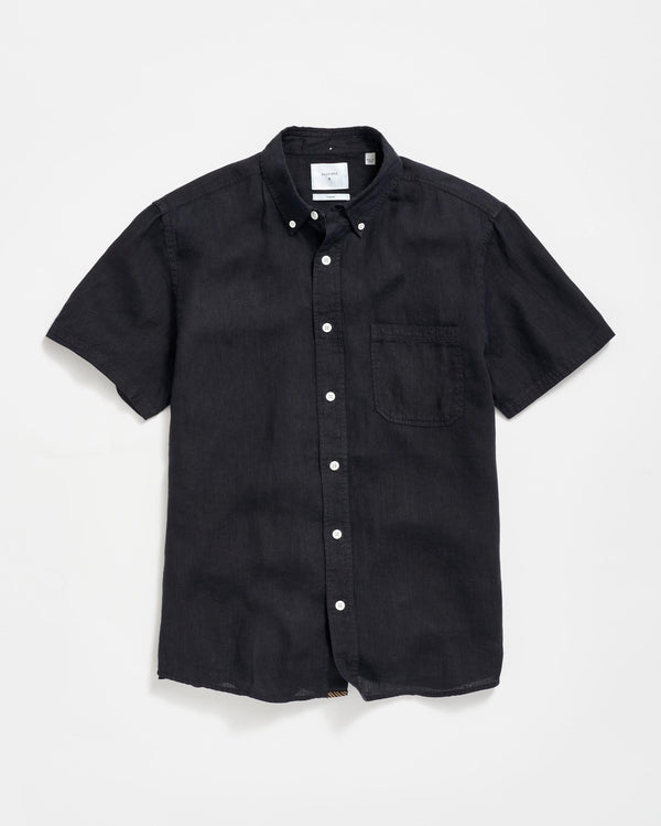 billy reid Short Sleeve Linen Tuscumbia Shirt Button Down