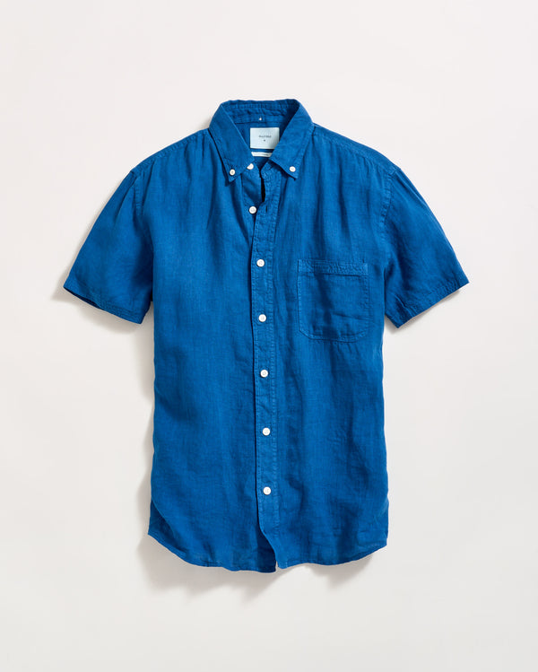 billy reid Short Sleeve Linen Tuscumbia Shirt Button Down