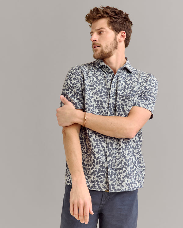 Billy Reid Short Sleeve Pebble Jacquard Treme Shirt – Billy Reid