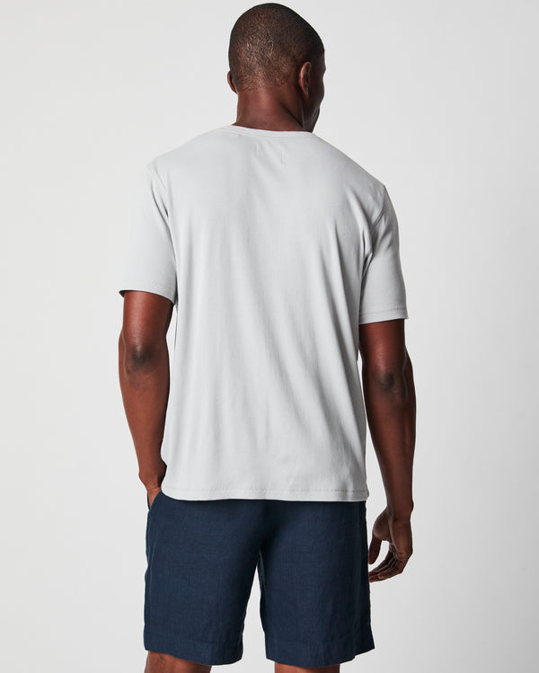 Billy Reid Short Sleeve Rib Crew In Silver By Billy Reid