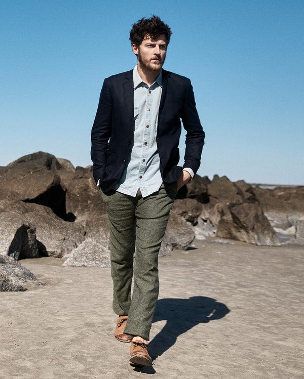 Billy Reid Silk Slub Donegal Flat Front Trouser – Billy Reid