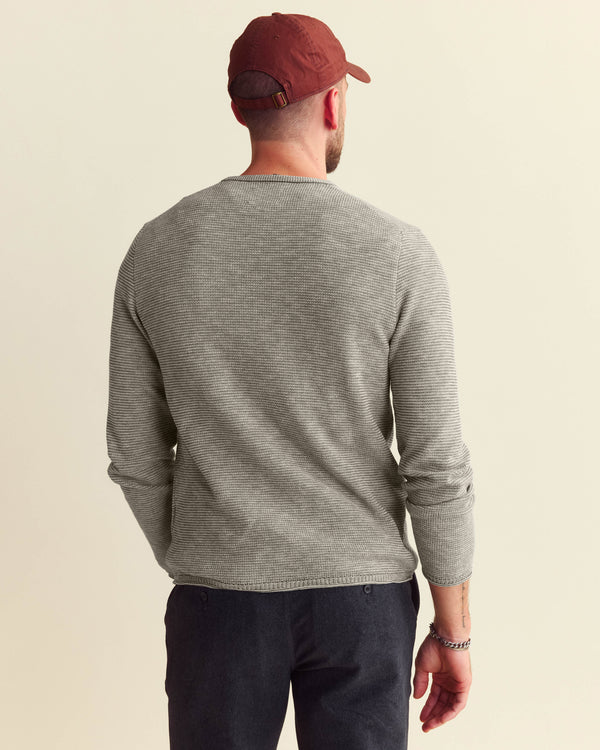Billy Reid Tuck Stripe Crew - Classic Crew Neck With Textured Stripe – Billy Reid