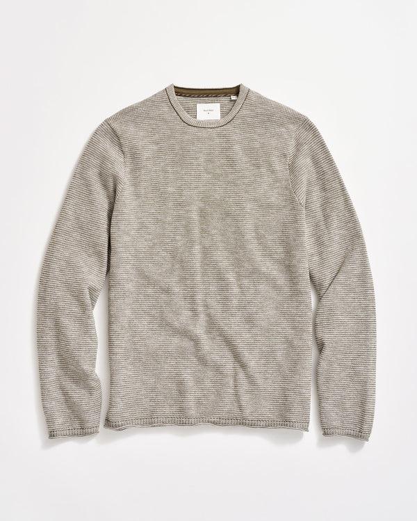 billy reid Tuck Stripe Crew - Classic Crew Neck with Textured Stripe – Billy Reid