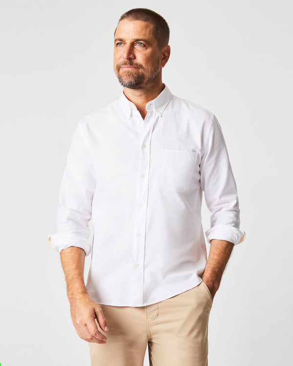 Billy Reid Tuscumbia Men's Long Sleeve Classic Shirt - Soft 100% Cotton Button-Down Collar Mother-of-Pearl Buttons – Billy Reid