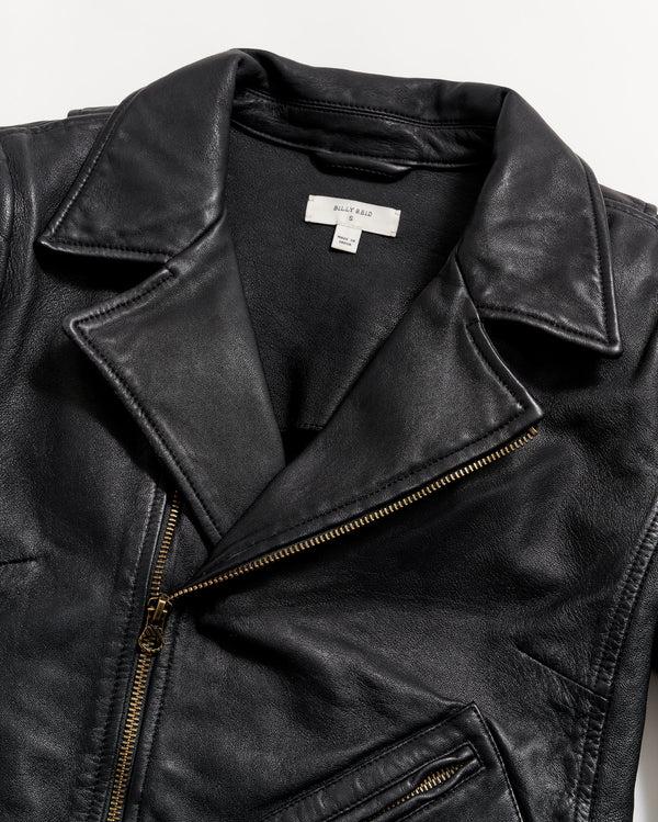 Billy Reid Women's Classic Moto Leather Jacket - Crafted From Lambskin & Antique Brass Details – Billy Reid