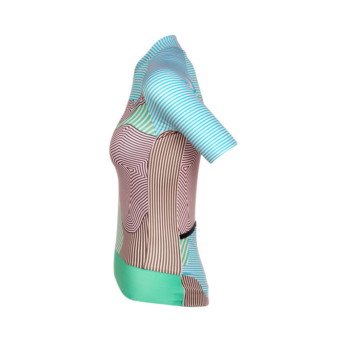 Bioracer EPIC JERSEY WOMEN KONTUR GREEN PINK