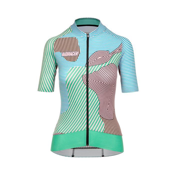 bioracer EPIC JERSEY WOMEN KONTUR GREEN PINK