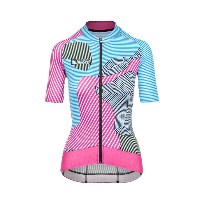 bioracer EPIC JERSEY WOMEN KONTUR PINK BLUE