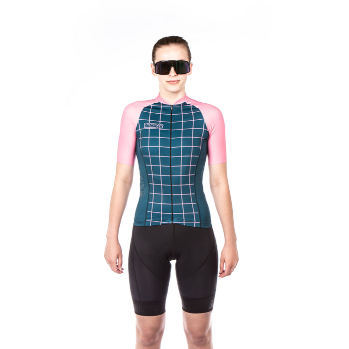 Bioracer VESPER JERSEY MOON RIDE GREEN PINK