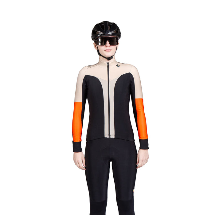 Bioracer VESPER TEMPEST THERMAL WOMEN'S LONG SLEEVE JERSEY SAND ORANGE