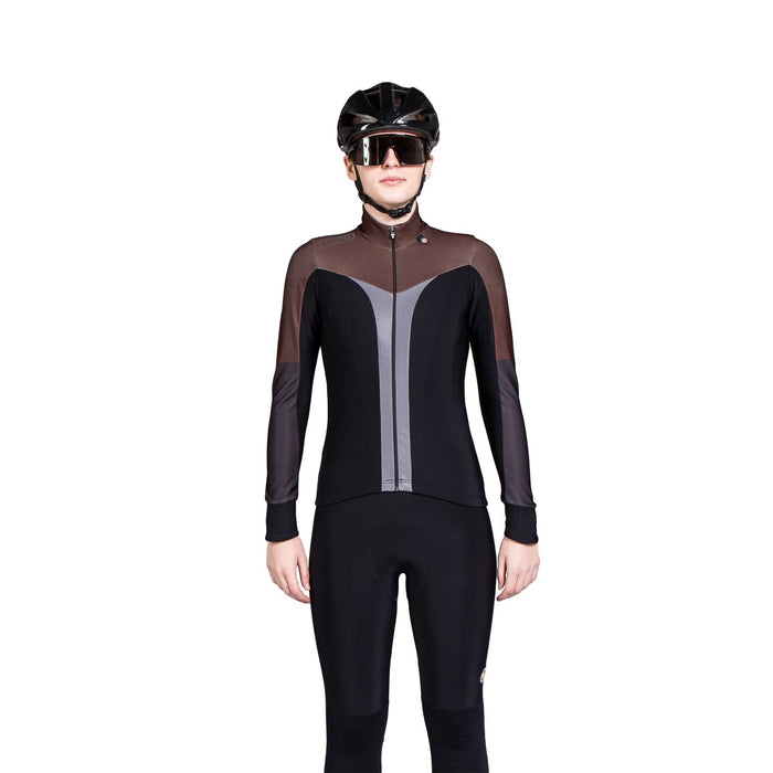 Bioracer VESPER TEMPEST THERMAL WOMEN'S LONG SLEEVE JERSEY DARK CHOCOLATE