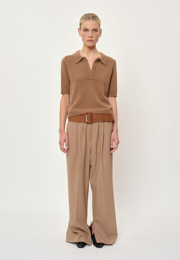 Birgitte Herskind Alberto Knit Polo Blouse - Brown Sugar Brown Sugar