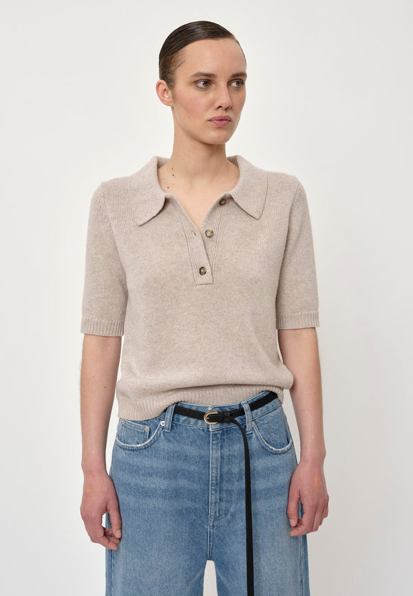 Birgitte Herskind Alberto Knit Polo Blouse - Sand Sand