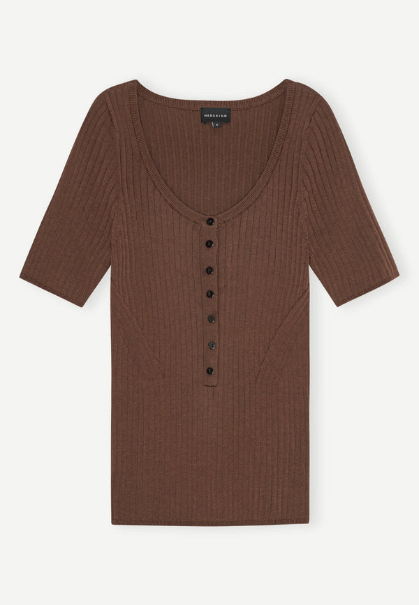 birgitte herskind Mie Knit Blouse - Toffee Toffee
