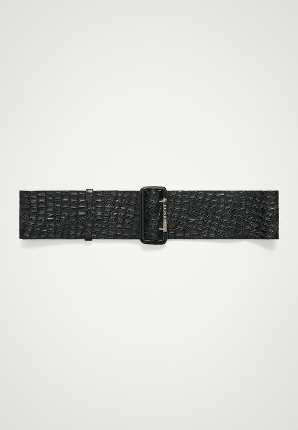birgitte herskind Wide Leather Belt - Black Black