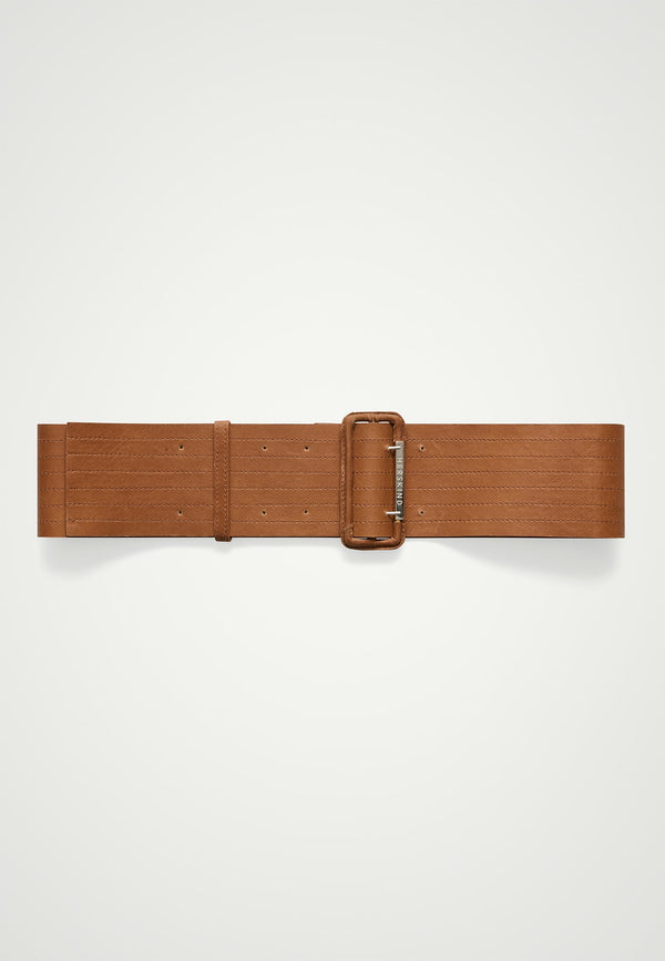 birgitte herskind Wide Leather Belt - Cognac Cognac
