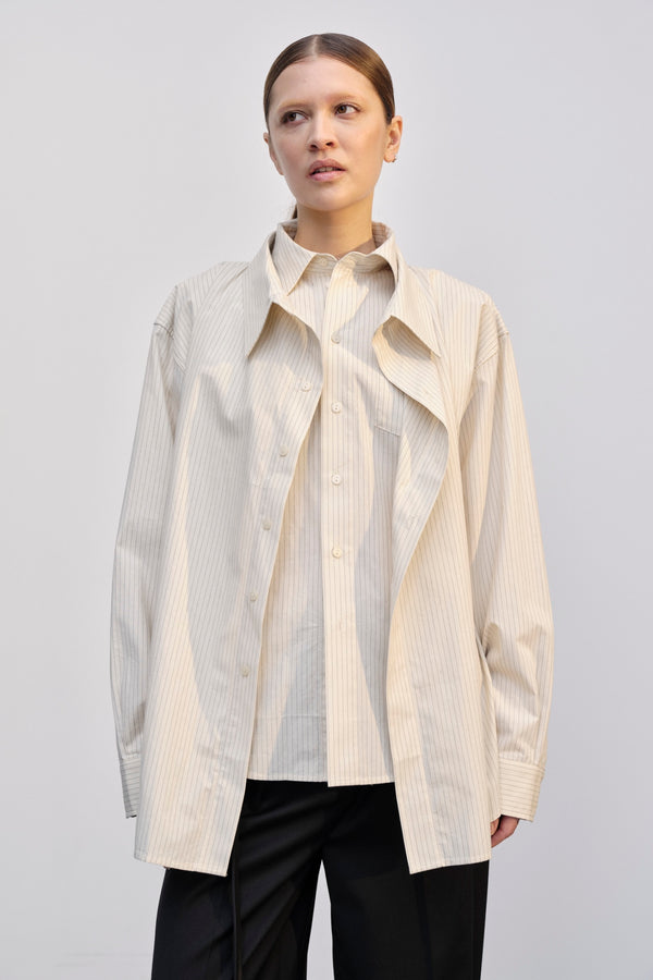 Birgitte Herskind Björg Shirt - Pinstripe Off White Pinstripe Off White