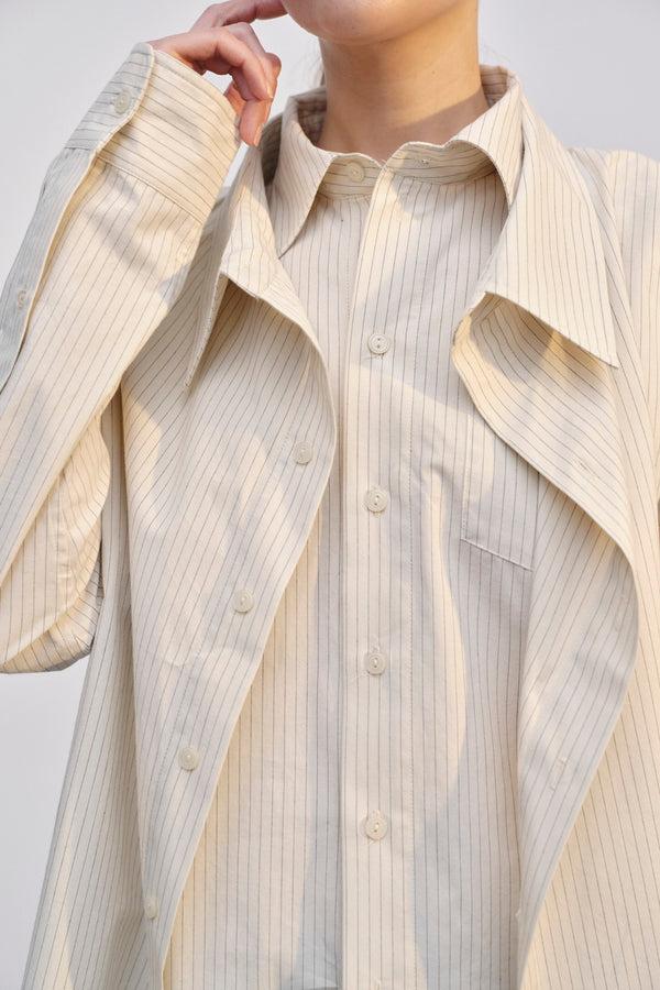 Birgitte Herskind Björg Shirt - Pinstripe Off White Pinstripe Off White
